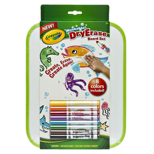 Crayola Dry Erase Whiteboard 32CM X 21.6CM with 8 Markers