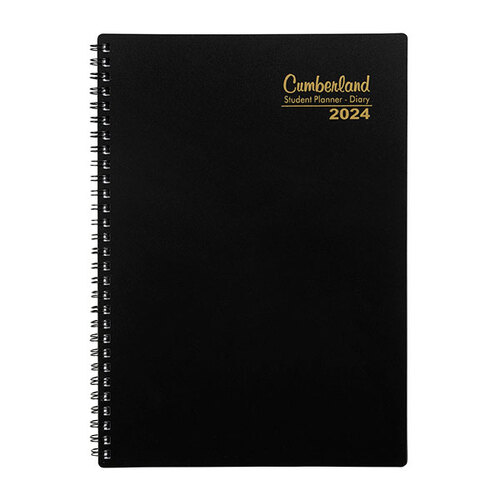 2024 Diary Student Planner B5 245x170mm Wiro Week to Opening - Black