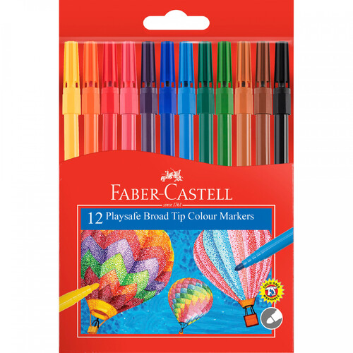 Faber Castell Playsafe Jumbo Broad Markers Pack 12