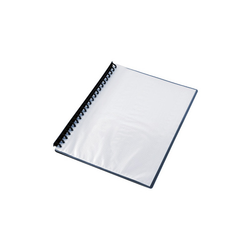 Display Book A4 Refillable Clear Front Cover Black 20pg | Each