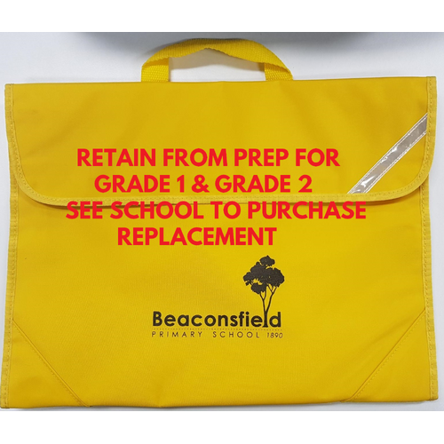 Library Bag Yellow Satchel Beaconsfield P.S Logo