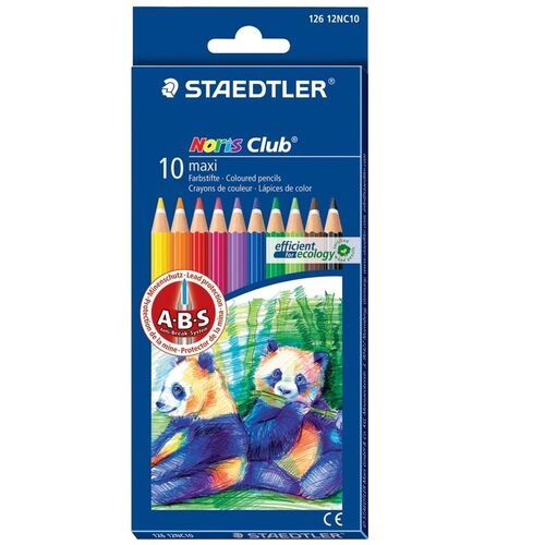 Staedtler Noris Club Maxi Learners Coloured Pencils 4mm Assorted Pk10